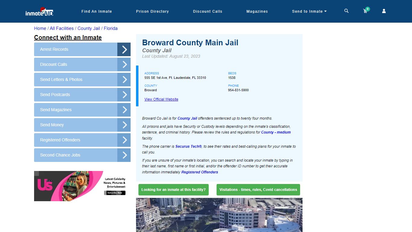 Broward County Main Jail - Inmate Locator - Ft. Lauderdale, FL