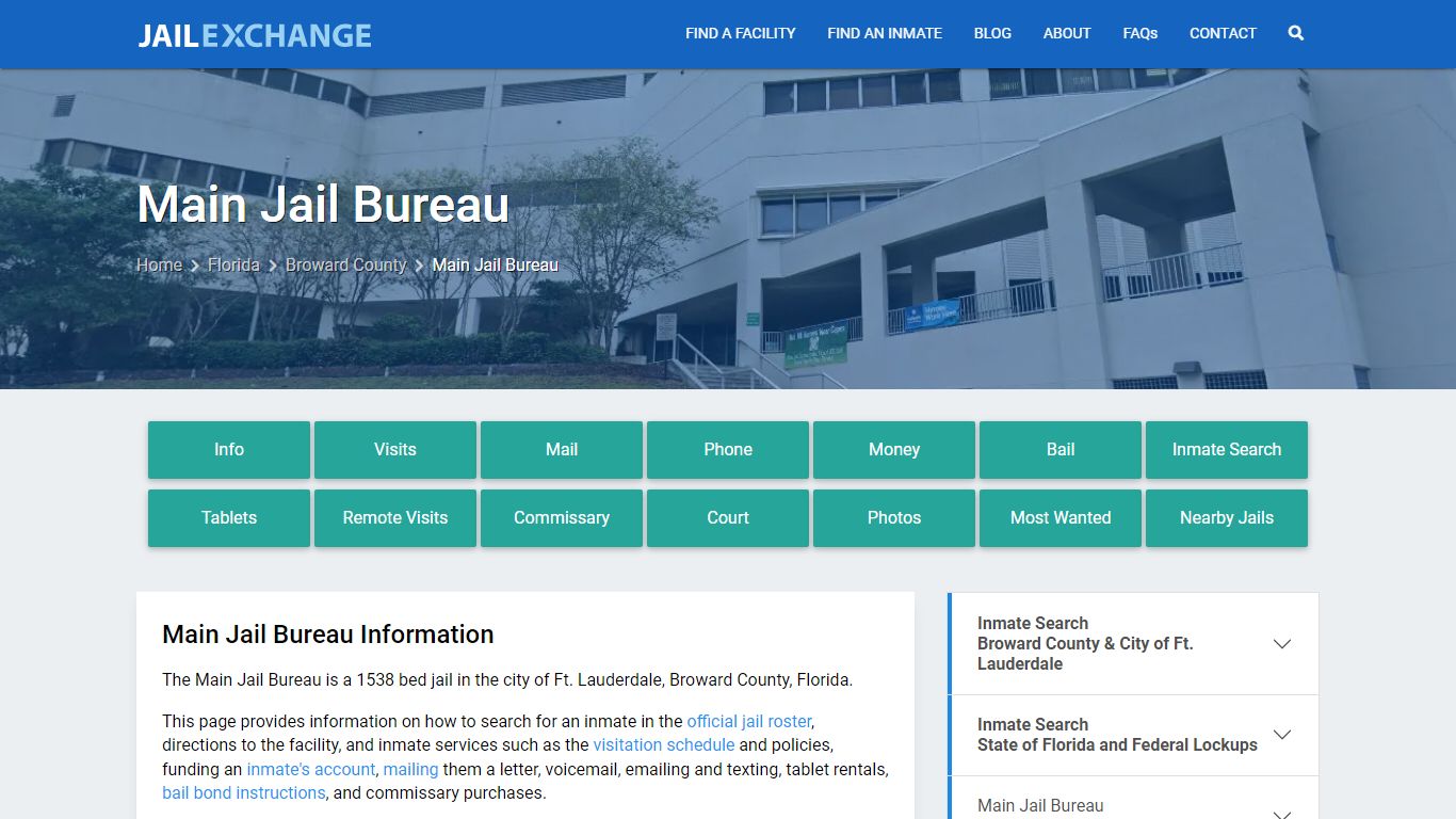 Main Jail Bureau, FL Inmate Search, Information - Jail Exchange